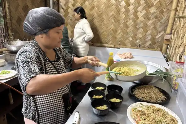 Inside the Manda Cafe kitchen